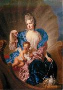 Francois de Troy Portrait of Countess of Cosel with son as Cupido. oil painting reproduction
